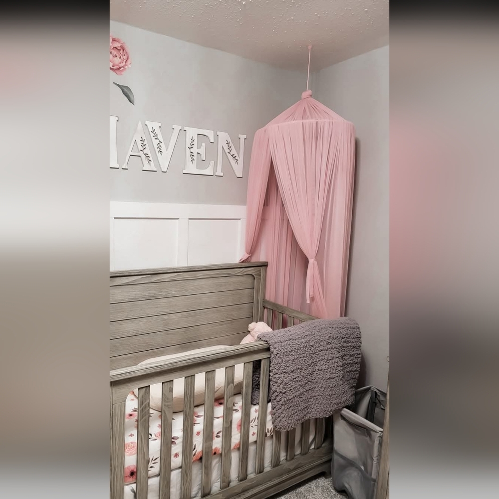 Blush Pink Tulle Canopy.